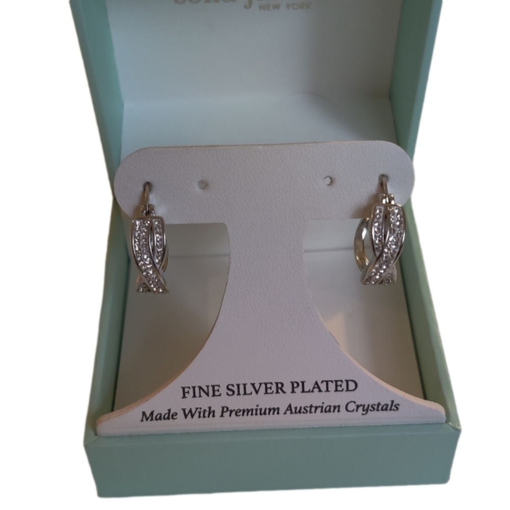 Sofia James Fine Silver Plated Earrings with Australian Crystals NIB